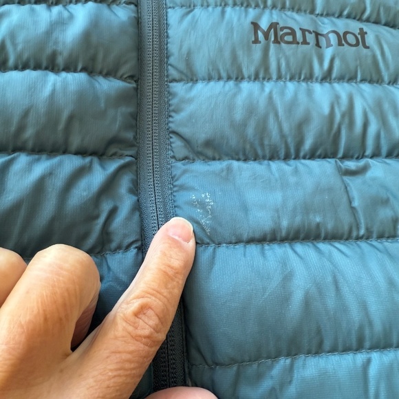 MARMOT DUCK DOWN QUILTED PUFFER VEST MENS SM TEAL ACTIVE OUTDOORS PERFORMANCE - Picture 12 of 13